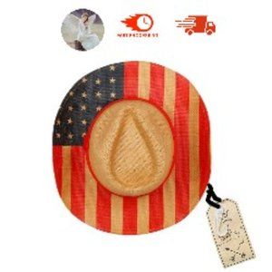 Twig & Arrow MENS  Cowboy Hat USA American Vintage Flag  NEW/NWT
